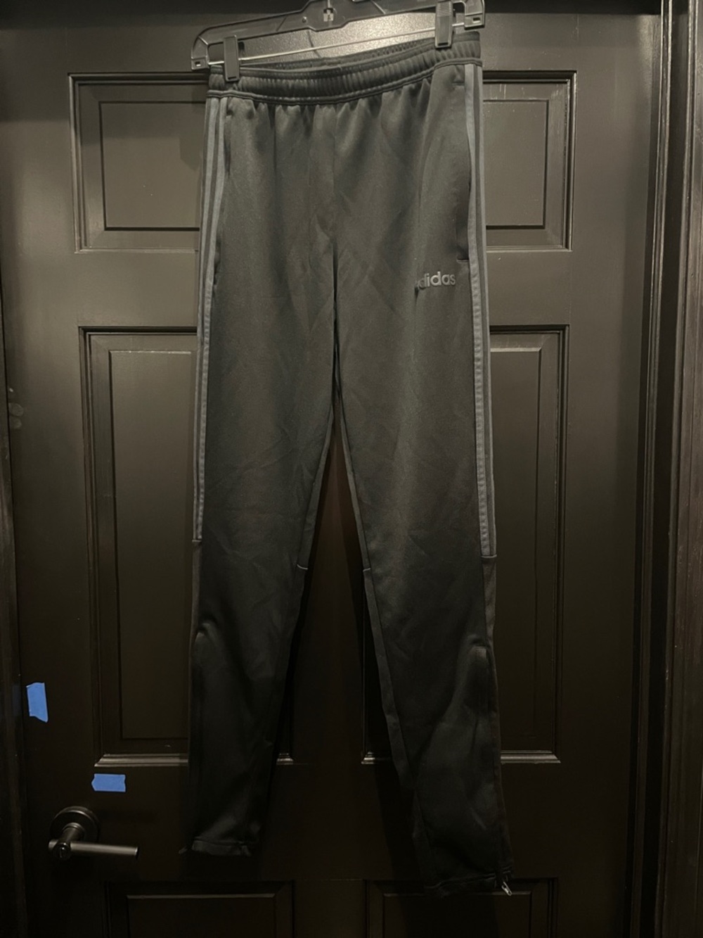 adidas Black Men's Track Joggers with Side Stripes